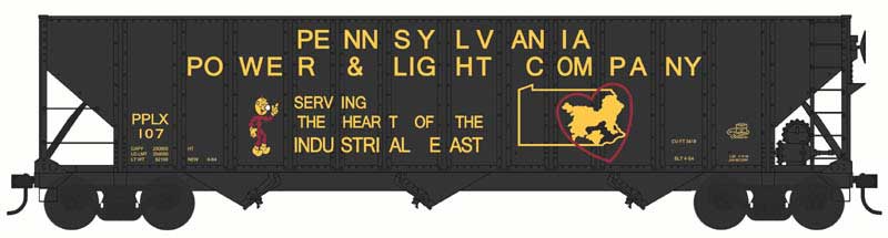 PREORDER Bowser HO 44045 100 Ton Hopper, Pennsylvania Reddy Kilowatt