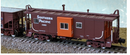 Bluford Shops 44285 International Car Bay Window Caboose Phase 4 - Ready to Run - Southern Pacific 1583 (Boxcar Red, orange Bay Window), N Scale