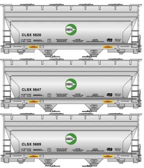 Accurail Inc 8155 ACF 2-Bay Covered Hopper 3-Pack - Kit -- Cargill CLSX