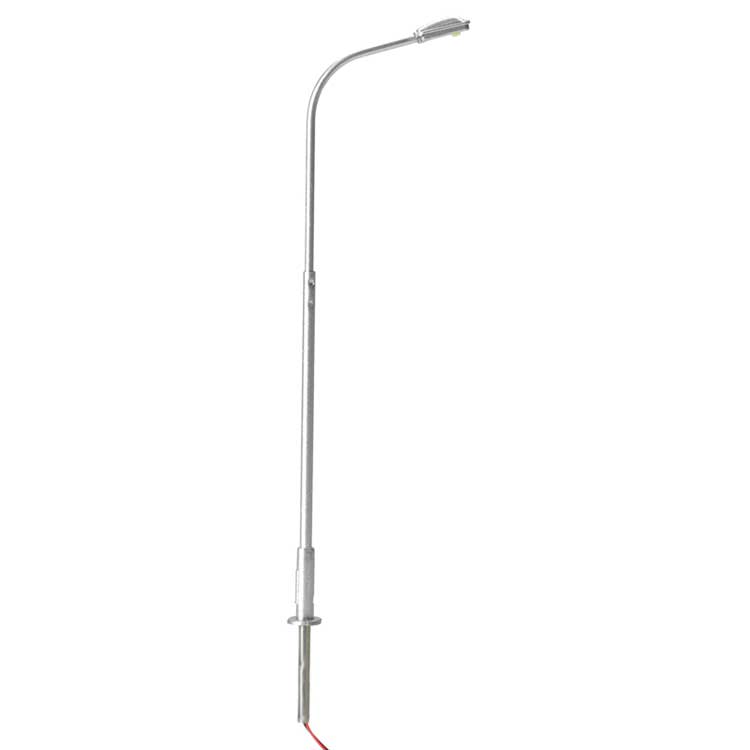 Atlas 70000164 HO SCALE SINGLE ARM STREETLIGHT, GRAY, COOL WHITE LED (3-PACK)