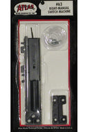 Atlas HO 63 Manual Switch Machine with Black Ties, Right Hand