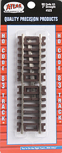 Atlas HO 525 Code 83 Snap Track, Straight Sections, 2" 5.1cm (4)