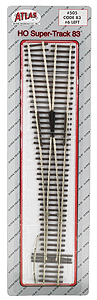 Atlas HO 505 Code 83 Custom Line No. 6 Turnout, Left Hand