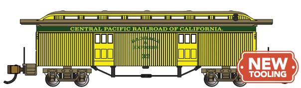 PREORDER Bachmann 13361 N Old-Time Wood Baggage Car - Ready to Run -- Central Pacific