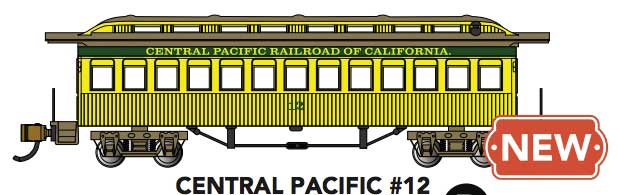 PREORDER Bachmann 13452 N Old-Time Wood Coach - Ready to Run -- Central Pacific