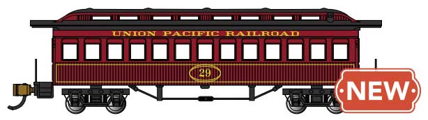 PREORDER Bachmann 13454 N Old-Time Wood Coach - Ready to Run -- Union Pacific