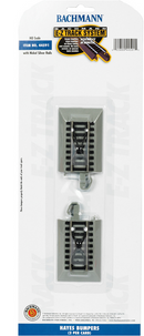 Bachmann 44591 Hayes Wheel Stop w/Nickel Silver Rail & Gray Roadbed - E-Z Track(R) - pkg(2), HO