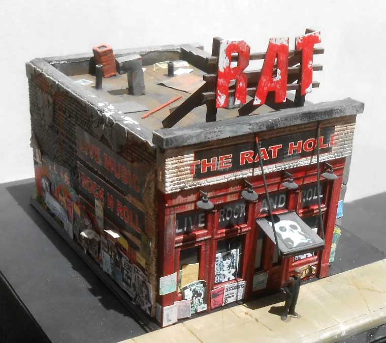 PREORDER Downtown Deco DD2030 N The Rat Hole -- Cast Hydrocal(R) Kit with Signs - 2 x 2-1/2"  5.1 x 6.4cm