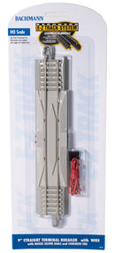 Bachmann HO 44710 E-Z Track with Concrete Ties 9" Straight Terminal Rerailer with Wire