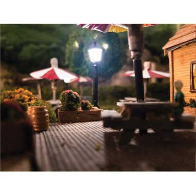 Dwarvin HO SL102BL DV Fiber-Lit Carriage Street Lamps, Black (3-pack)