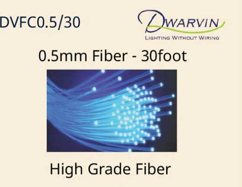 Dwarvin FC0530 DVFC0.5/30 End-Glow Fiber Optic Cable, 30 Feet, 0.5mm