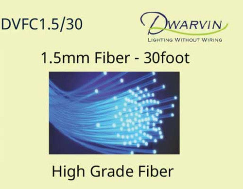 Dwarvin FC1530 DVFC1.5/30 End-Glow Fiber Optic Cable, 30 Feet, 1.5mm