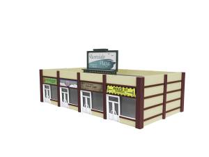 Lionel HO 1956180 Suburban Strip Mall Built Up