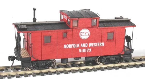 American Model Builders 152-892 Norfolk & Western Modernized CF Class Wood Caboose - Laser-Cut Wood Kit -- Less Trucks and Couplers, HO