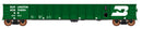 PREORDER Intermountain HO 4507008 52'6" Corrugated-Side Gondola, Value Line, Burlington Northern (1970s Scheme, Cascade Green, white, Large Logo)