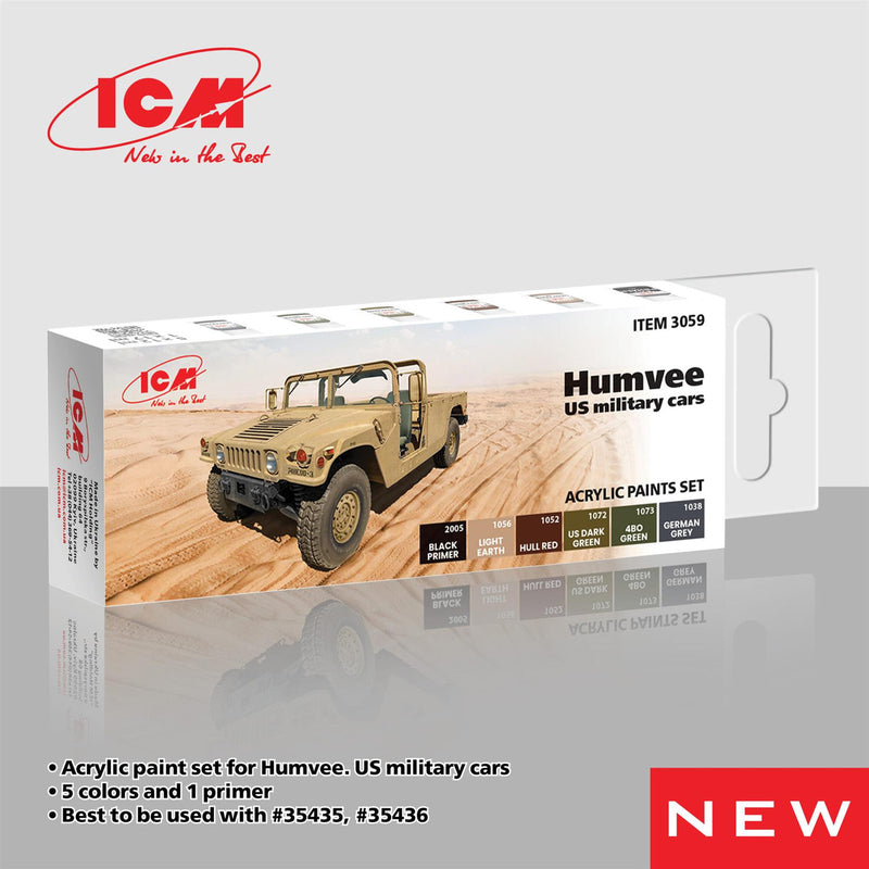 ICM Acrylic Paint Set for Humvee. US military cars