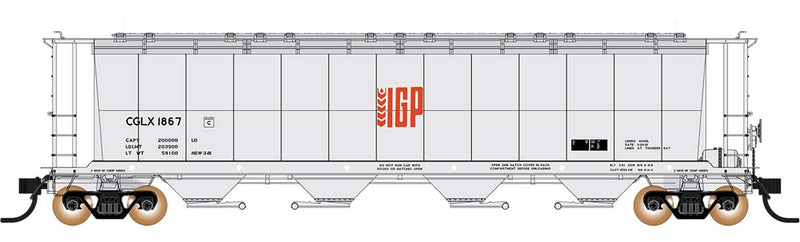 PREORDER Intermountain HO 45143 NSC 59' 4550 Cubic Foot Cylindrical Hopper with Trough Hatch, Canadian General Transit Industrial Grain Products