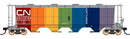 PREORDER Intermountain HO 45225 NSC 59' 4550 Cubic Foot Cylindrical Hopper with Trough Hatch, Canadian National Rainbow