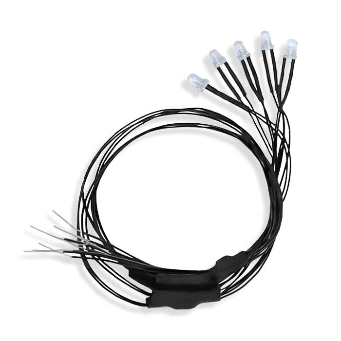 Evan Designs U30 LED Lights 3mm Universal 7-19 Volt AC, DC, DCC (5), White