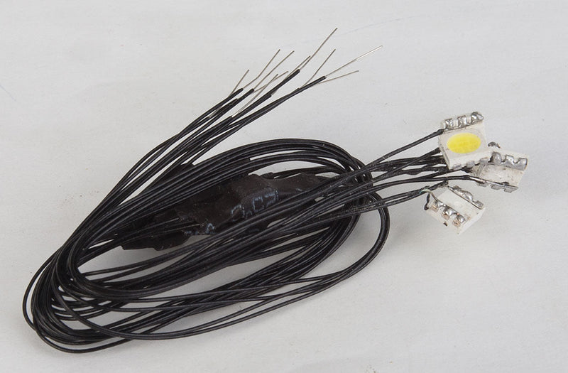 Evan Designs UM1 Mega Chip LED High Brightness SMD Style with 8" 20.3cm Wire Leads, Cool White 3/16 x 3/16 x 1/16" 5 x 5 x 2mm 7-19V AC or DC (5)