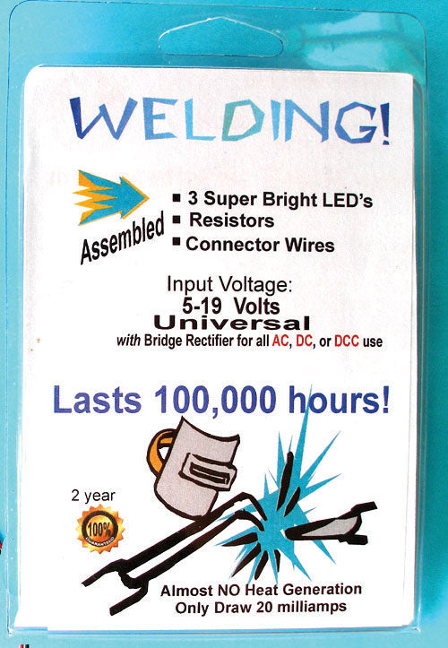 Evan Designs UPW Welding Effects Pico LED Kit, 3 LEDs, Resistors & Wire, Universal 5-19V AC/DC Input