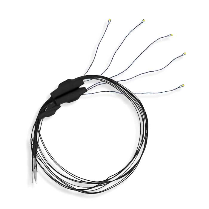 Evan Designs UP1 Pico Chip LED with 8" 20.3cm Magnet Wire Leads, Cool White 7-19V AC/DC .039 x .020 x .028" 1 x .5 x .7mm (5)