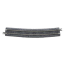Atlas N G2433 Code 65 Curved Track with Gray Ballast, True Track, Right Hand Reverse Curve for