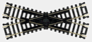 Atlas HO 839 Snap Track Crossing, 30 Degrees, Nickel-Silver Rail, Black Ties