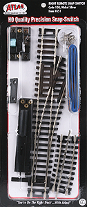 Atlas HO 851 Code 100 Remote Control Snap-Switch Turnout, Nickel-Silver Rail, Right-Hand