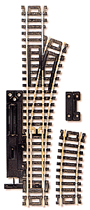 Atlas HO 861 Code 100 Snap-Switch Manual Turnout, Nickel Silver Rail, Right Hand