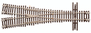 Atlas N 2057 Code 55 Turnout, Nickel-Silver Rail, Brown Ties,