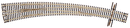 Atlas N 258 Code 55 Curved Turnout; 21-1/4" Outside & 15" Inside Radius, Left Hand