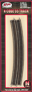 Atlas N 2026 Code 55 Track with Nickel-Silver Rail & Brown Ties, 20" Radius Full Curve (6)
