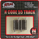 Atlas N 2007 Code 55 Track with Nickel-Silver Rail & Brown Ties, Straight, 1" 2.5cm (6)