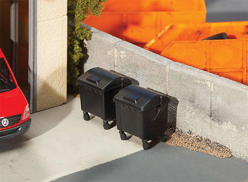 Faller 180933 Trash/Garbage Bins Black (2)