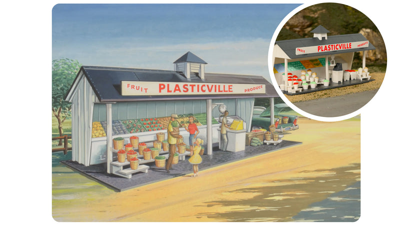 Bachmann 45632 75th Anniversary Roadside Stand - Plasticville U.S.A.(R) -- Kit - 75th Anniversary Packaging, O Scale