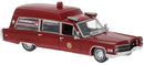 PREORDER Brekina HO 19775 1966 Cadillac Meteor Ambulance, Red