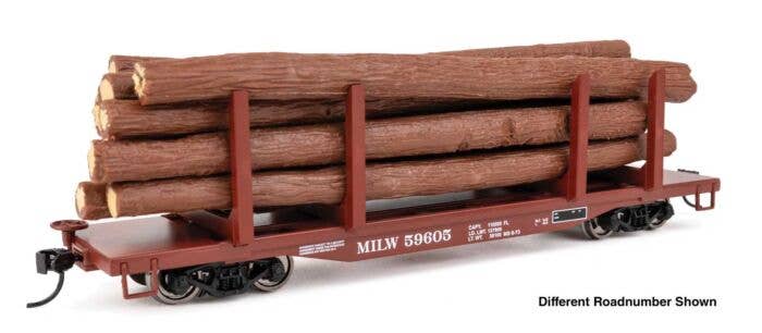 Walthers Mainline HO 50906 45' Logging Flatcar, Milwaukee