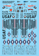 Microscale AC72-0058 Military Aircraft Decal Set, F-86A Peg 0 My Heart 336th F-86 Gopher 335th F-86 Wam Bam 336th FISq.