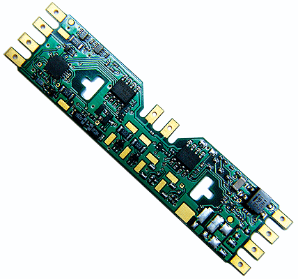 Train Control Systems 1000   A4X 1.3 Amp, 4 Function DCC Decoder - Control Only -- Fits PROTO, Atlas, Athearn, Bachmann, Kato, Etc. 2.860 x .680 x .145", HO