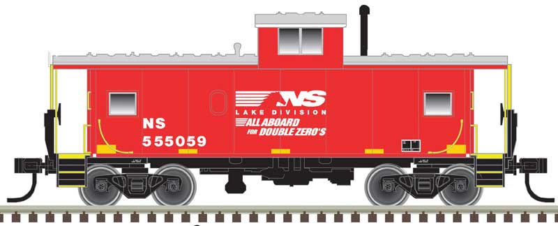 Atlas Model Railroad Co. 20006235 Standard-Cupola Caboose - Ready to Run - Master(R) -- Norfolk Southern 555555 (red, white), HO