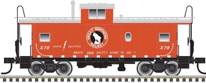 Atlas Model Railroad Co. 20006227  Standard-Cupola Caboose - Ready to Run - Master(R) -- Great Northern X78 (red, white), HO