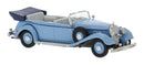 Brekina HO 21057 1938 Mercedes-Benz 770K Limousine Convertible Top Down, Light Blue
