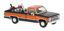 PREORDER Brekina HO 19662 1981 GMC Sierra Grande Pickup Truck with Motorcycle Load, Black
