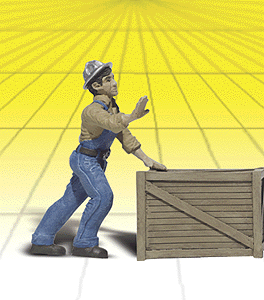 Woodland Scenics A2523 Scenic Accents Dock Worker with Crate