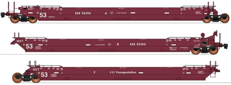 PREORDER Intermountain HO 47353-08 Maxi IV Well Car Set, Arkansas Oklahoma