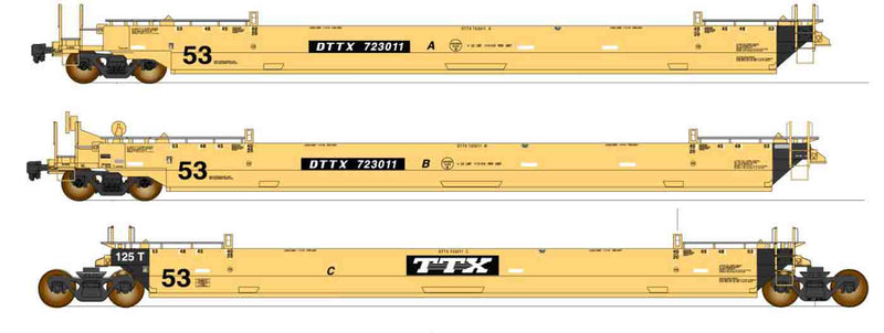 PREORDER Intermountain HO 47355-07 Maxi IV Well Car Set, TTX