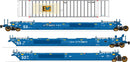 PREORDER Intermountain HO 47356C-01 Maxi IV Well Car & Container Car Set, TTX ex BRAN