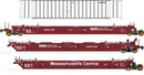 PREORDER Intermountain HO 47357C-01 Maxi IV Well Car & Container Car Set, Mass Central