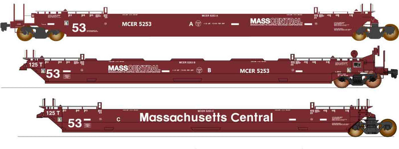 PREORDER Intermountain HO 47357-06 Maxi IV Well Car Set, Mass Central